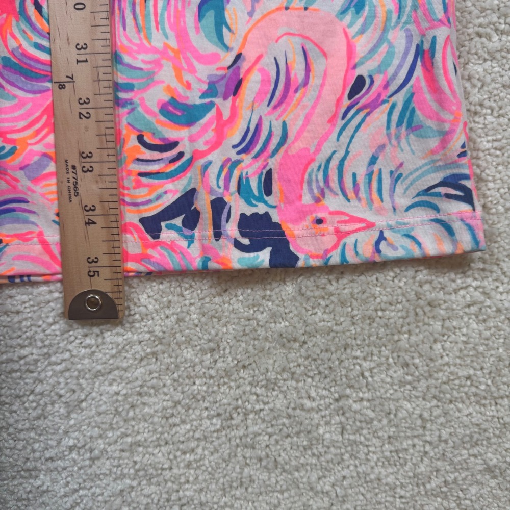 Lilly Pulitzer Amina Dress Womens Medium Pelican Pink Flamingo Head In The Sand - Picture 6 of 10
